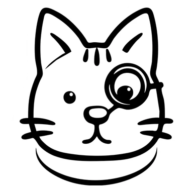 A distinguished cat wearing a monocle, fancy feline with monocle on eye sticker
