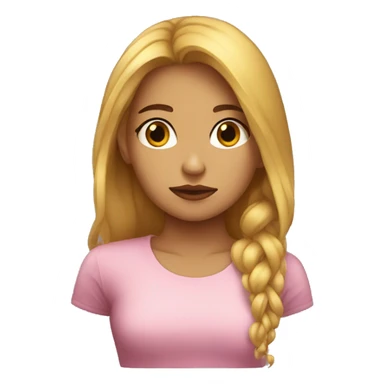 Una  chica de pelo lizo triste  sticker