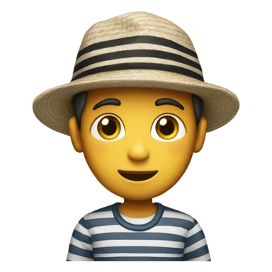 boy in striped shirt hat sticker