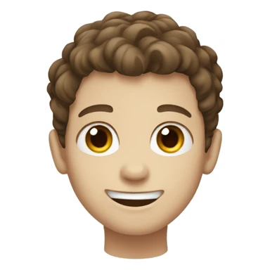 smiling boy with brown hair and blue eyes  sticker