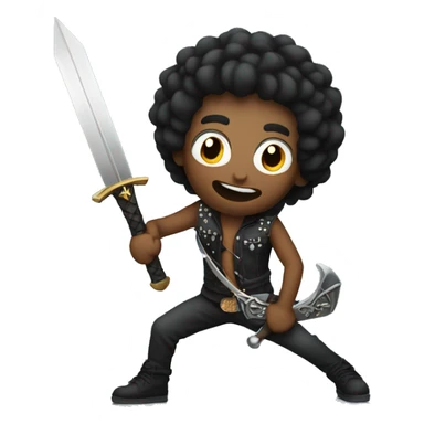 Rockstar holding sword sticker