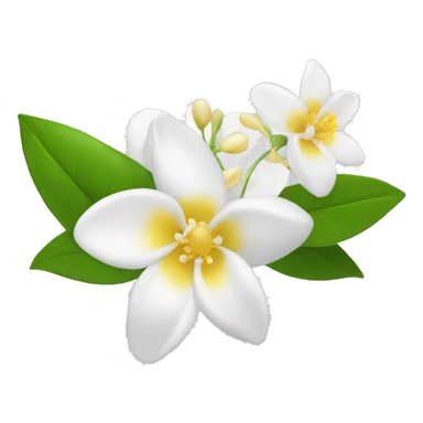 Jasmine's flowers with white petals and a yellow center of stamens sticker