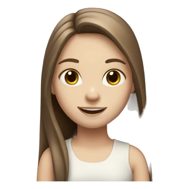 Pale girl with straight long brown hair smiling  sticker