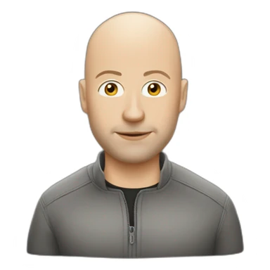 bald guy with a bugatti sticker