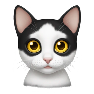 Baby black and white cat and yellow eyes sticker