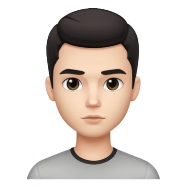 pretty handsome bratz man, with black black black  eyes,  short dar, pale skin, defined jawlines sticker