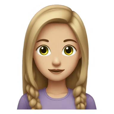 Light brown hair green eyes girl sticker