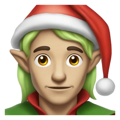 rogue male elf fantasy wearing santa hat sticker