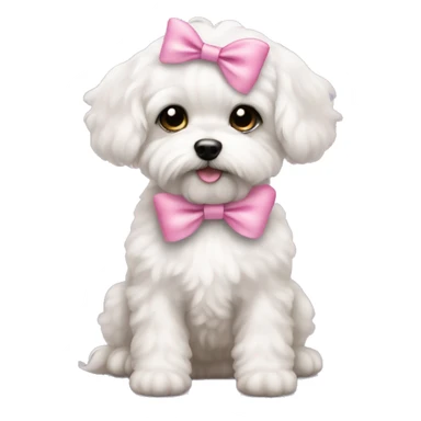 Schichon puppy pink bow sticker