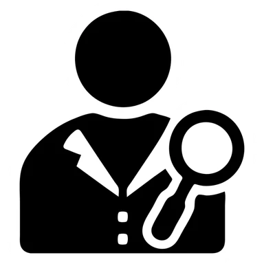 A researcher in a white coat sticker