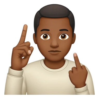 Black guy sticking out a middle finger sticker