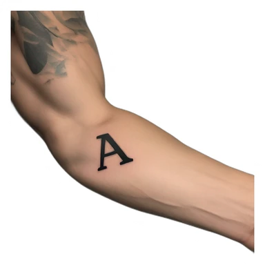 Arm flexing with letter alpha tattoo sticker
