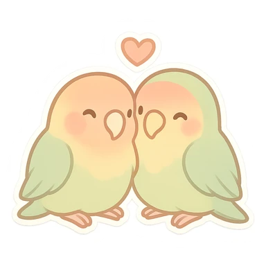 cute lovebirds pastel  sticker