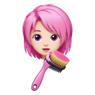pink princess hair brush sticker