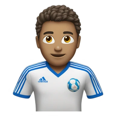 playing soccer with blue tee adidas sticker