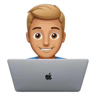 happy man on laptop sticker