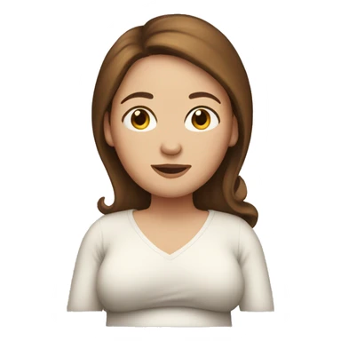 White pregnant women with brown hair  sticker