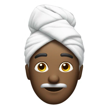 Spa man with towel and fog sticker