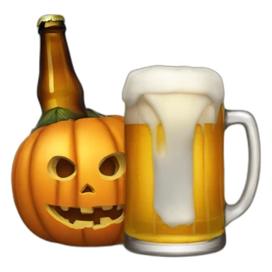 halloween pumpkin drinking beer sticker