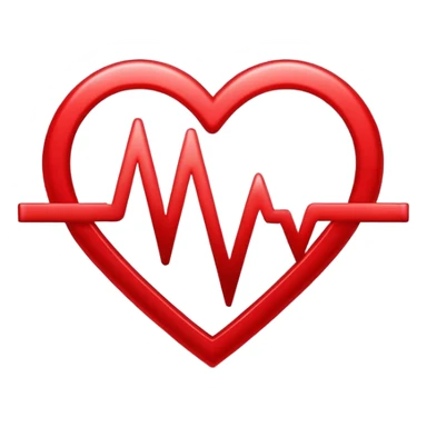 Precise and minimalist logo for MedSignal, red heartbeat pulse transforming into the letters ‘AI’, glowing edges with a metallic sheen, sleek design with clean white space, focusing on advanced healthcare technology and AI sticker