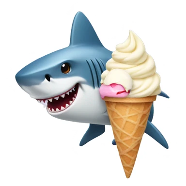 Shark with ice cream  sticker