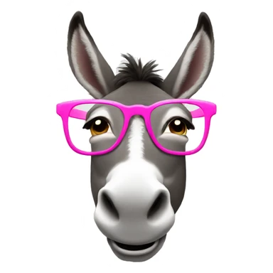 A donkey wearing pink glasses sticker