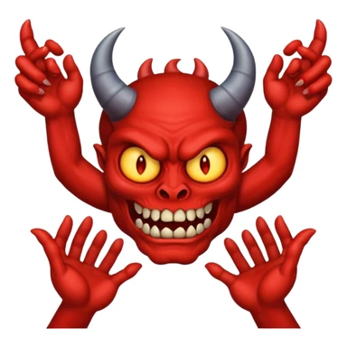 A demon with 2 hands 1 is holding 9 and the other 1 is holding 11 sticker