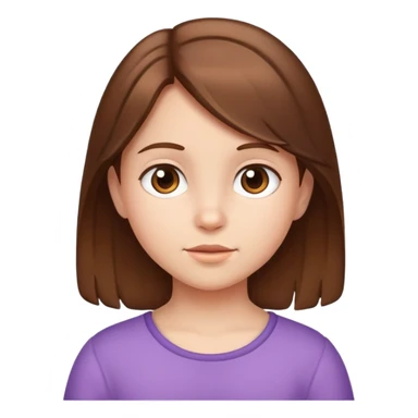 Kid girl with brown hair sticker