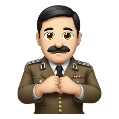 hitler making a heart with his hands sticker