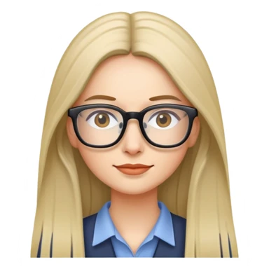 long straight haired with glasses sticker