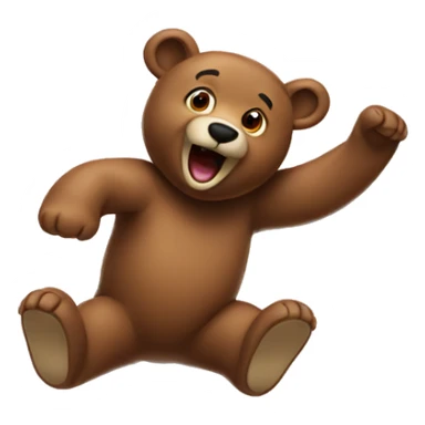 jumping tedybear sticker