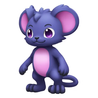 Cute cool black blue purple pink animal hybrid Fakemon full body sticker