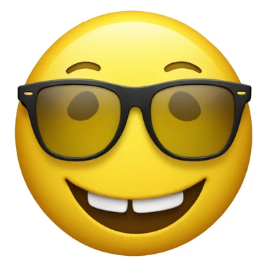 Yellow smiley face with raybans and big smile  sticker