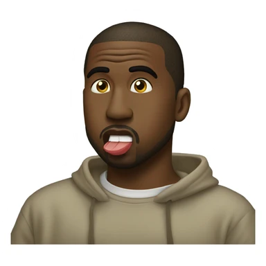 Kanye west with one finger on his mouth shushing  sticker
