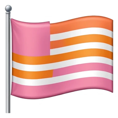 flag with the following colours in order in single horizontal stripes: dark orange, light orange, white, light pink, dark pink sticker