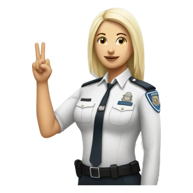 women white doing the respect hand sign to a women officer sticker