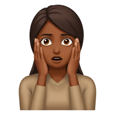 Brown Woman shielding her face in fear  sticker