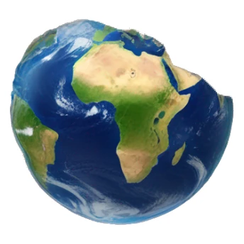 A planet Earth split in half with dry leaves sticker