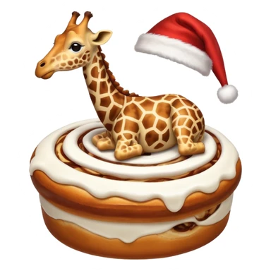 Christmas giraffe and cinnamon roll sticker
