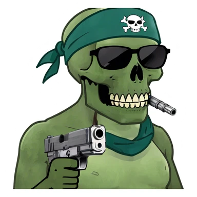 Skull with Guns next to it and the usa as background sticker