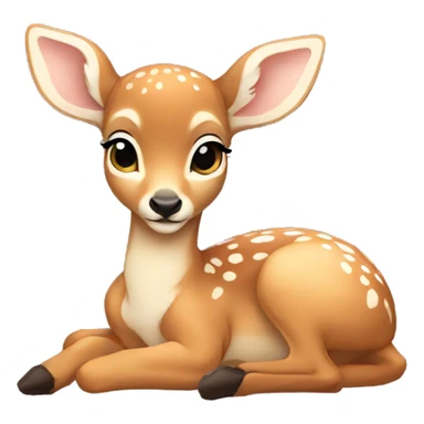 baby deer laying down sticker