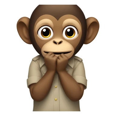 monkey that closes her mounth with hands  sticker