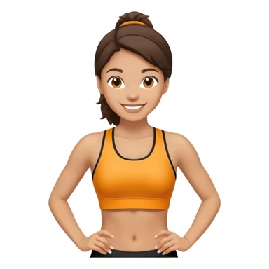 light skinned brunette woman in sport clothes smiling sticker
