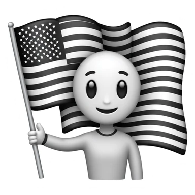 black and white American flag -people -person sticker