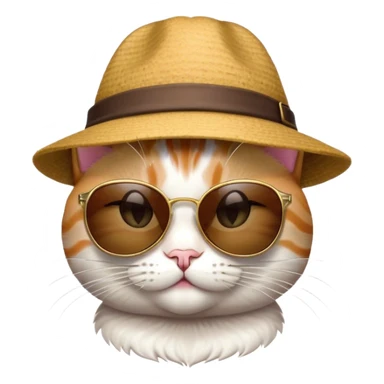 Cat with a hat and sunglasses  sticker