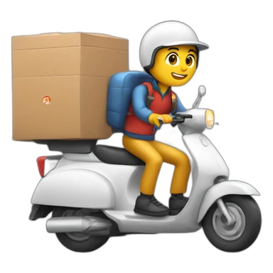 pizza delivery in scooter sticker