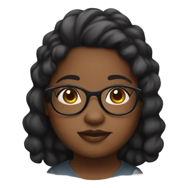 Chubby black girl with glasses sticker