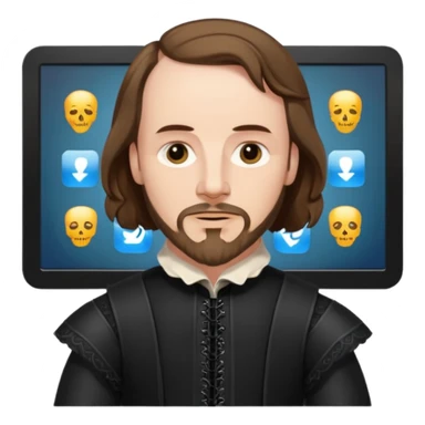 Shakespeare very faithful to original portrait with a technological screen sticker