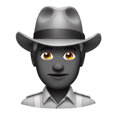 greyscale with hat serious sticker