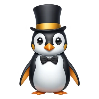 Penguin dancing with a top hat and elegant suit sticker